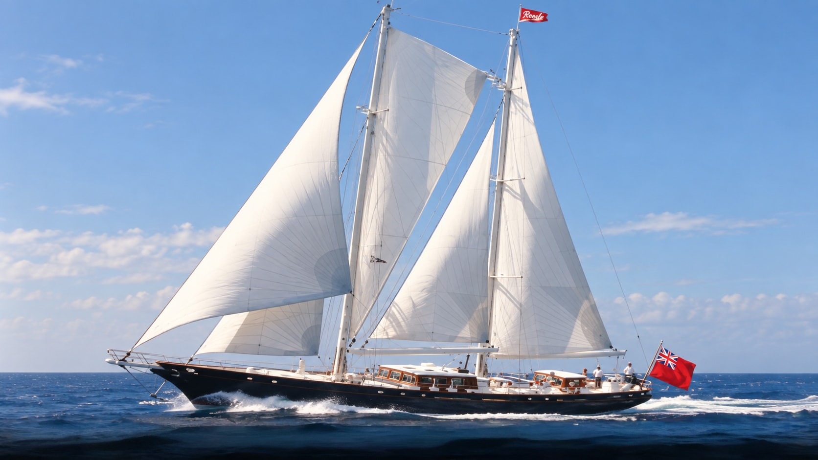 Full sail on open water
